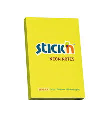 GIPTA STICKN 76X51 NEON SARI YAPIŞKANLI NOTLUK 100 YP.