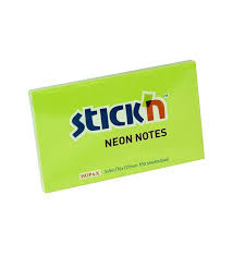 GIPTA STICKN 76X127 NEON YEŞİL YAPIŞKANLI NOTLUK 100 YP.