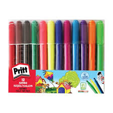 PRITT JUMBO YUVARLAK UÇ KEÇELİ KALEM 12 RENK
