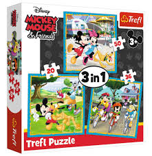 Trefl Puzzle Mickey Mouse with Friends 3'lü 20+36+50 Parça