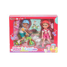 Vardem Kutulu Nini Love Kaykaylı ve Bisikletli Bebek Set