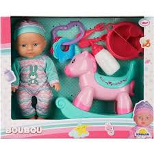 Sunman Oyuncak Boubou Bebek Ve Sallanan Atı Oyun Seti 30 Cm  HX616