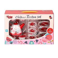 Vardem 15 Parça Çiçek Desenli Metal Çay Seti