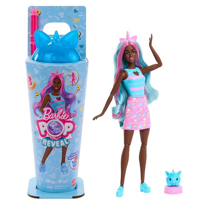 Barbie Pop Reveal Shake Serisi Mavi Unicorn JCN85-JCN86
