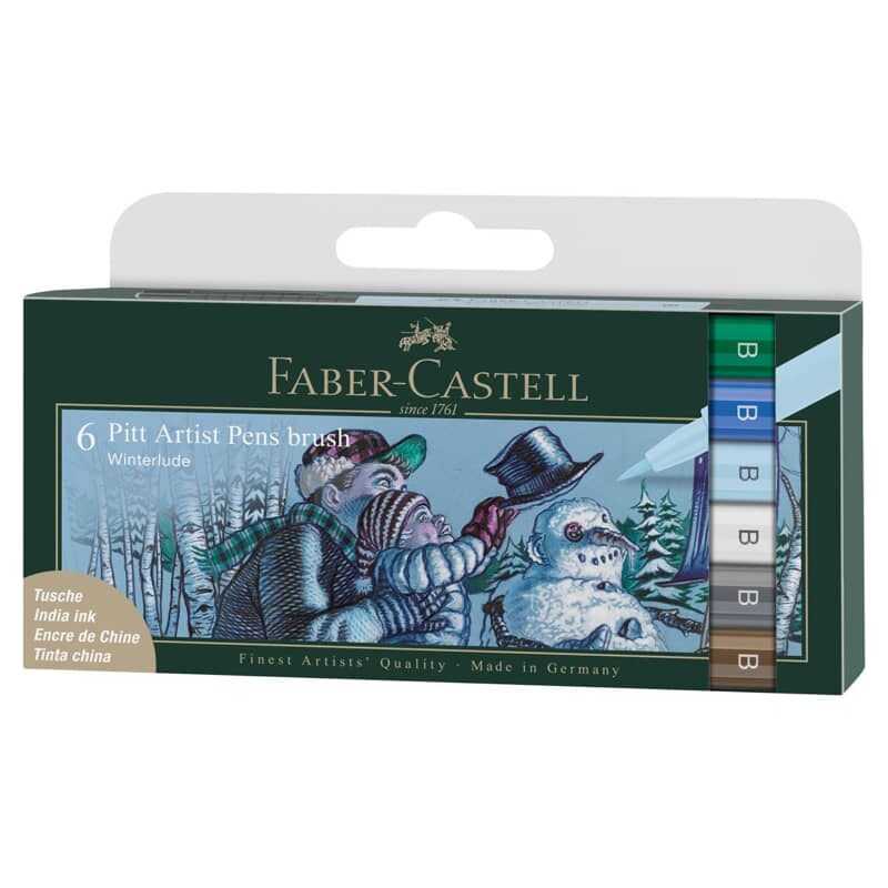 FABER CASTELL PİTT ARTİST PEN FIRÇA UÇ 6LI, KIŞ RENKLERİ 167176