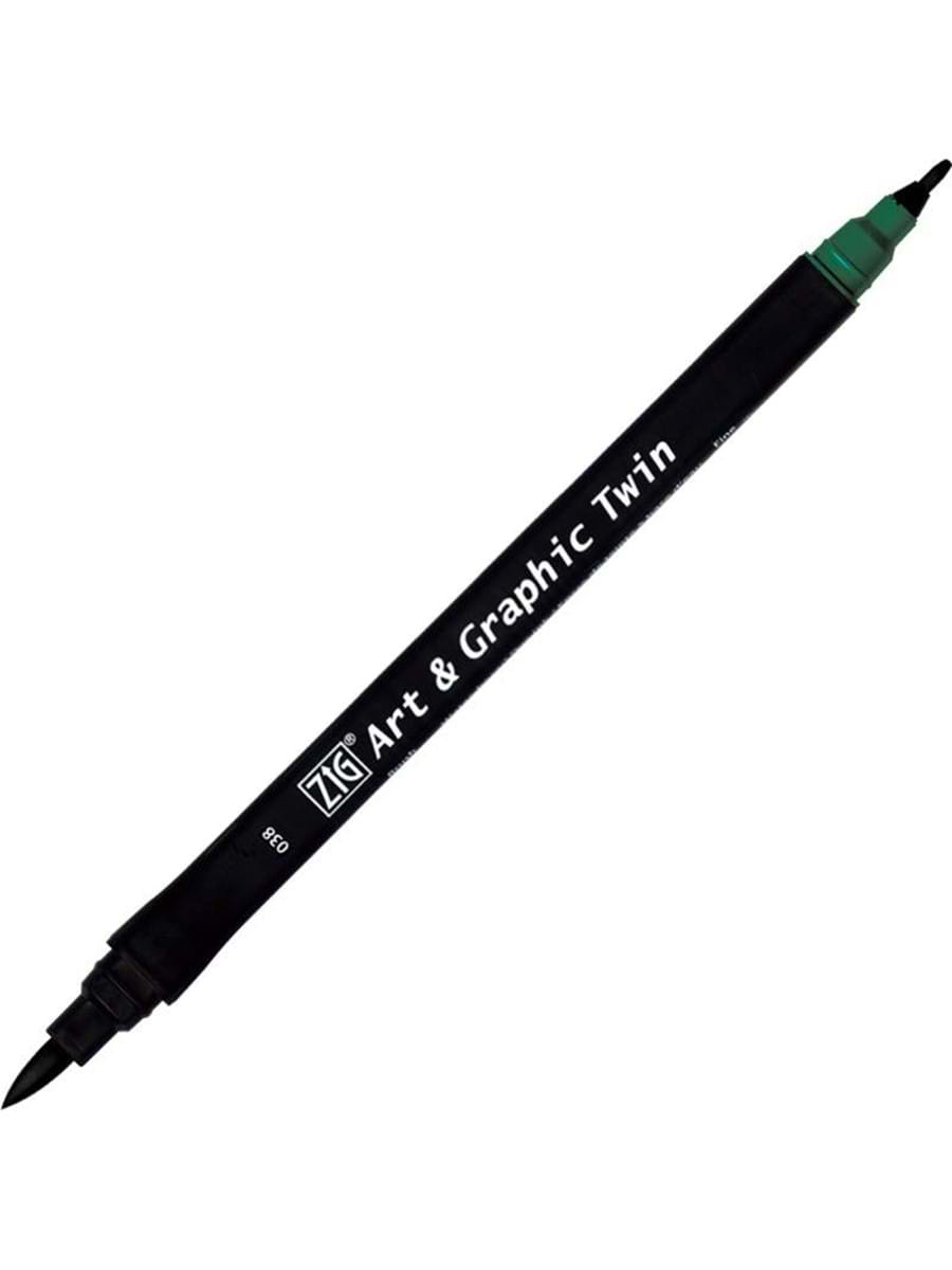 ZIG TUT-80 ART & GRAPHIC TWIN MARKER ÇİFT UCLU KALEMİ MARİNE GREEN