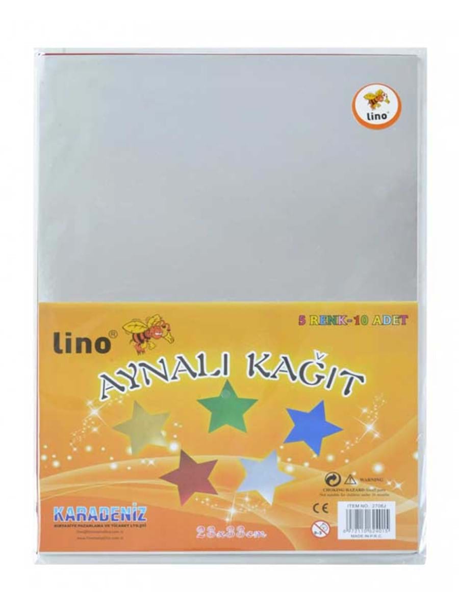Lino Aynalı Kağıt 10 LU 23x33 CM 5 Renk 2708J