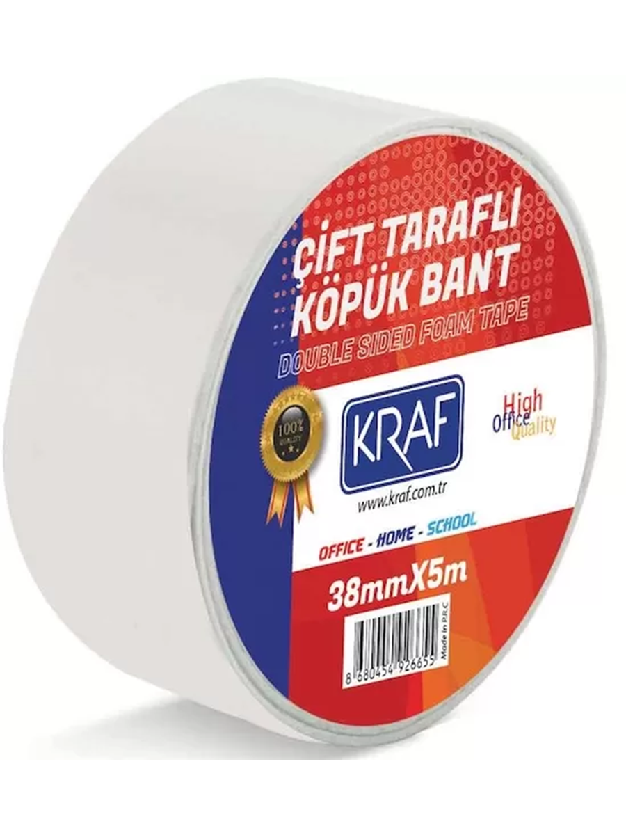 KRAF ÇİFT TARAFLI KÖPÜK BANT 38MMX5M 5038G