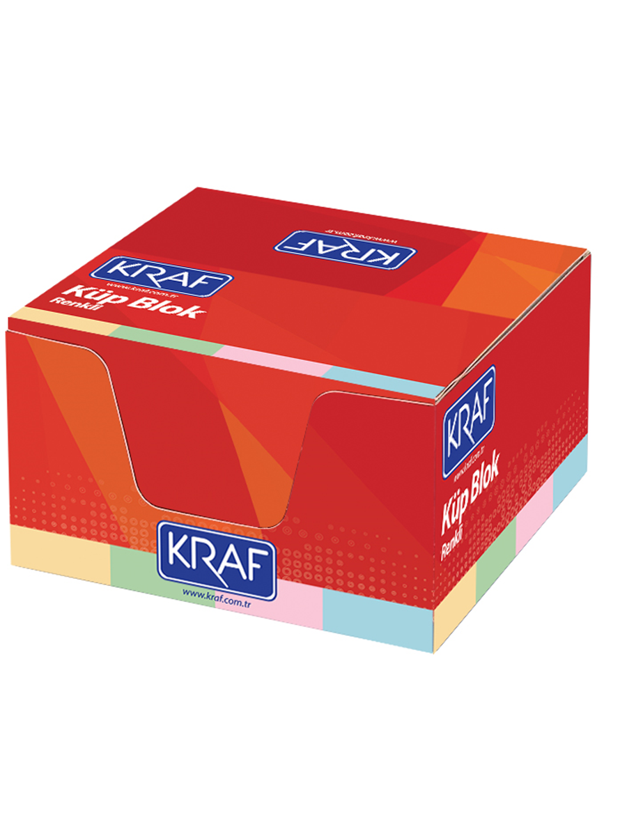 KRAF KÜP BLOK RENKLİ NOT KAĞIDI 8X8 CM 117G