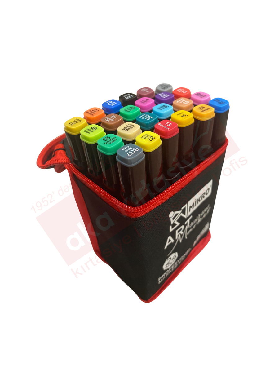 MİKRO ART ÇİFT TARAFLI MARKER 24 RENK ÇANTALI