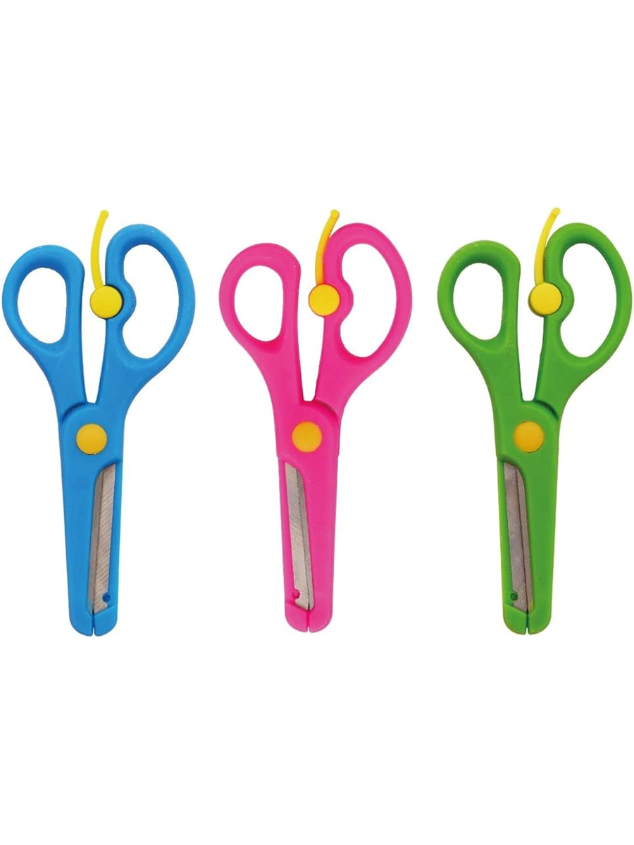 PUTİ PASTEL RENKLİ KORUMALI YAYLI OKUL MAKASI VİVA09889