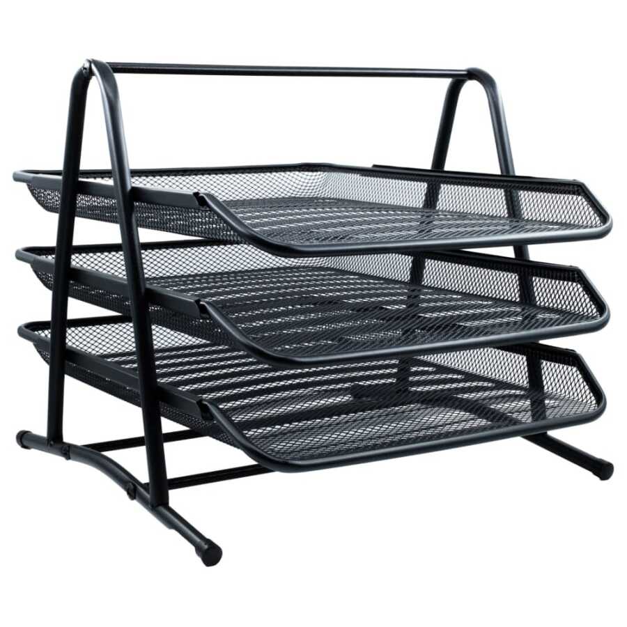 PİN EVRAK RAFI 3LÜ METAL SİYAH