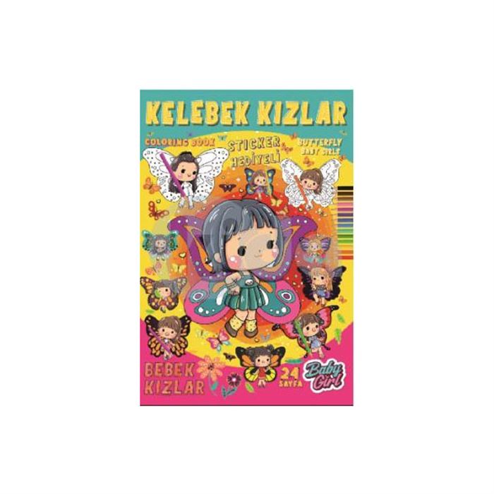 Kelebek Kızlar Boyama Kitabı