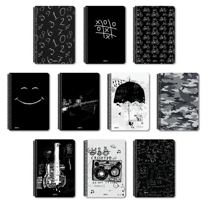 PAPİRÜS  CRAYZ SERT KAPAK SPİRALLİ 16X23 120YP. KARELİ DEFTER