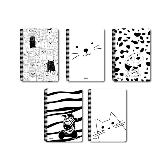 PAPİRÜS  CRAYZ SERT KAPAK SPİRALLİ 16X23 120YP. ÇİZGİLİ DEFTER