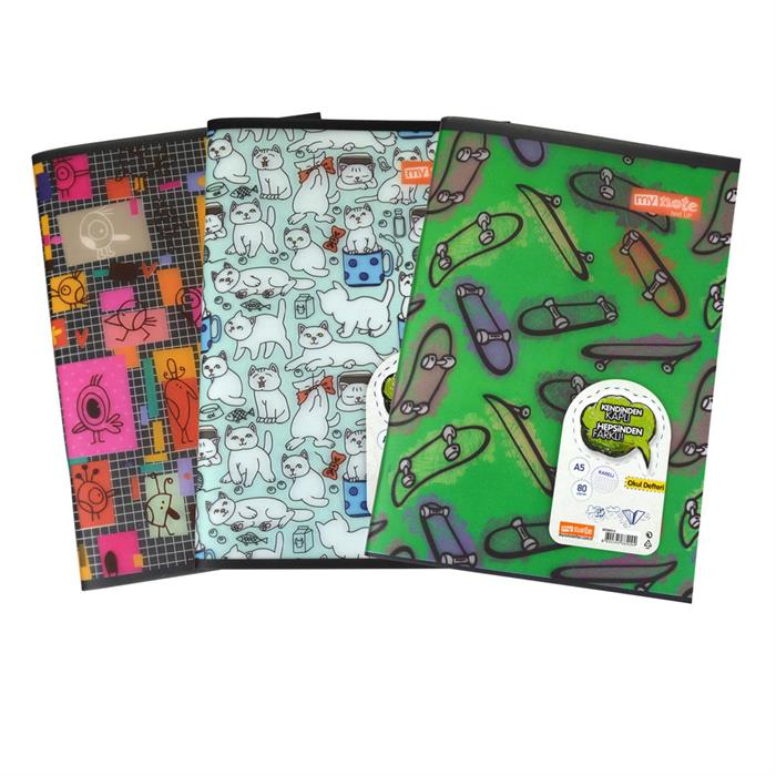 UMUR MYNOTE CAMPUS 26x18.5 40 YP. KARELİ P.P.KAPAK DESENLİ DEFTER