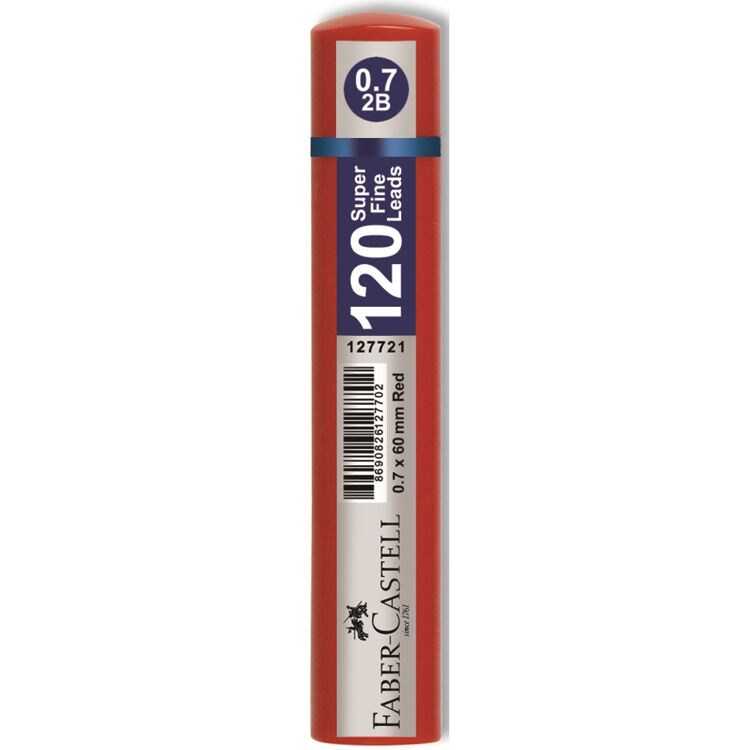 FABER CASTELL 120'Lİ MİN 0.7 2B 60mm UÇ KIRMIZI TÜP