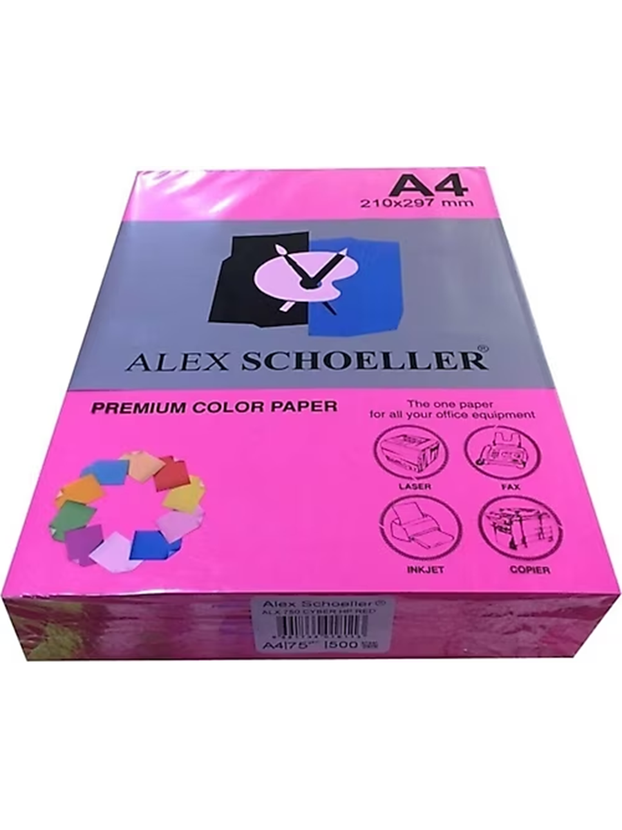 Alex Schoeller Fosforlu Fotokopi Kağıdı A4 500' lü Alx-750 Kırmızı