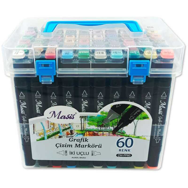 Masis grafik çizim markörü iki uçlu 60 adet