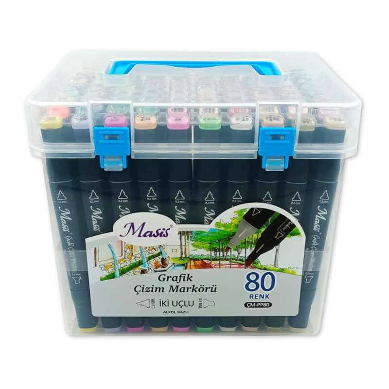 Masis grafik çizim markörü iki uçlu 80 adet