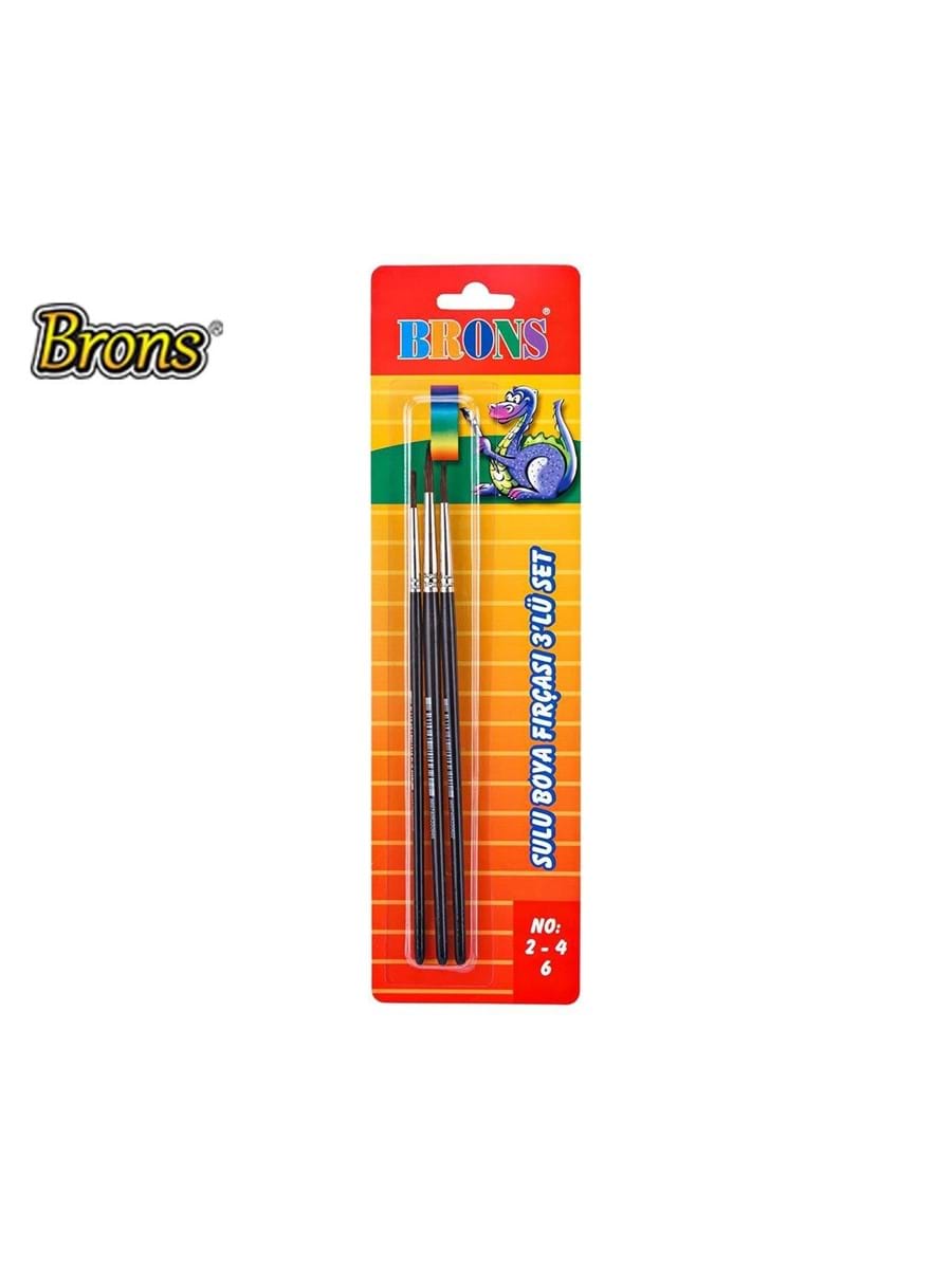 BRONS BR-244 SULU BOYA FIRÇA SETİ 3'LÜ 145/2-4-6
