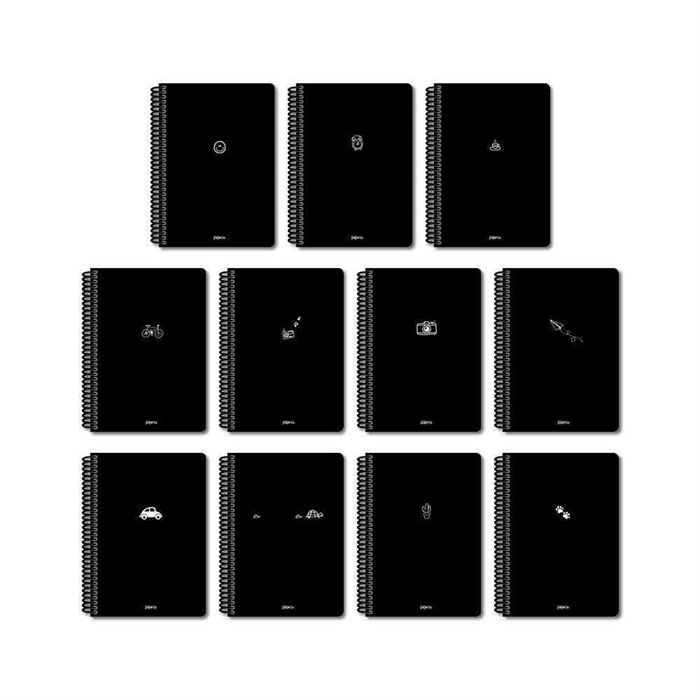 PAPİRÜS  MİNİ SERT KAPAK SPİRALLİ 16X23 100YP. ÇİZGİSİZ DEFTER