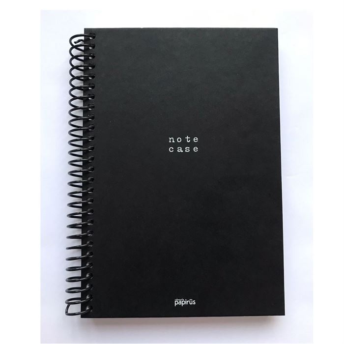 PAPİRÜS  NOTE CASE SERT KAPAK SPİRALLİ 16X23 120YP. KARELİ DEFTER