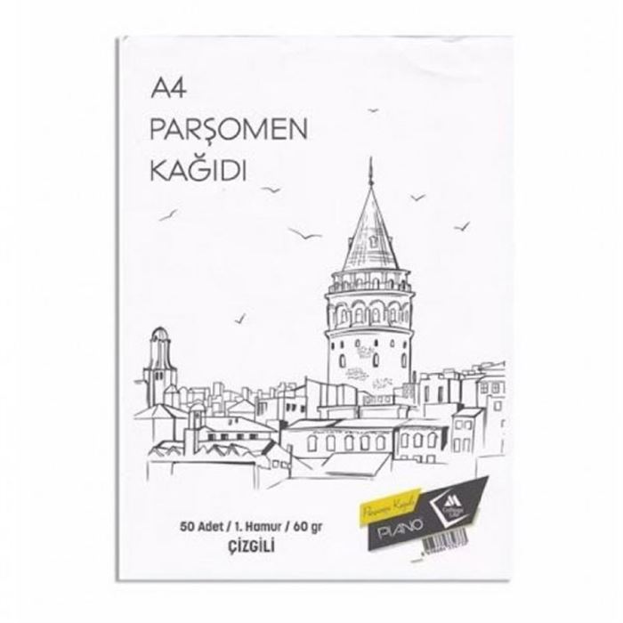 PİANO ÇİZGİSİZ PARŞOMEN KAĞIDI 50'Lİ ADET