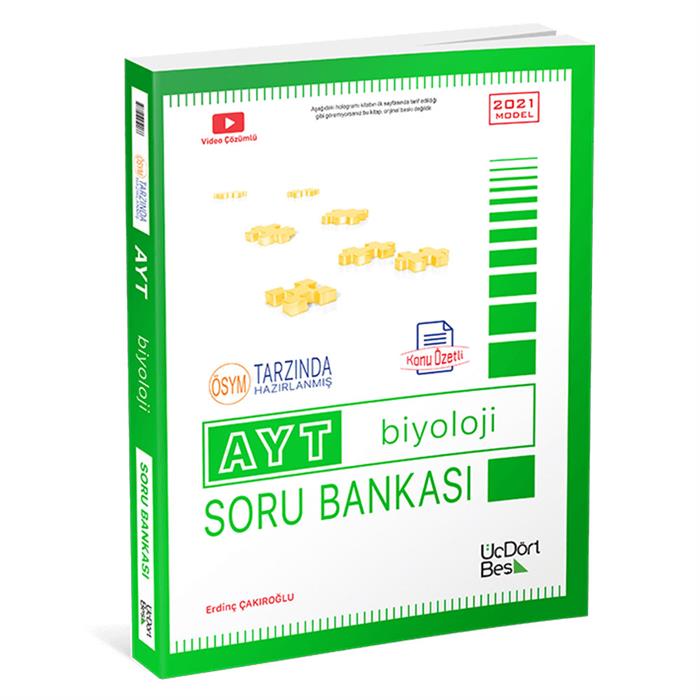ÜÇDÖRTBEŞ AYT BİYOLOJİ SORU BANKASI - ÖSYM TARZINDA