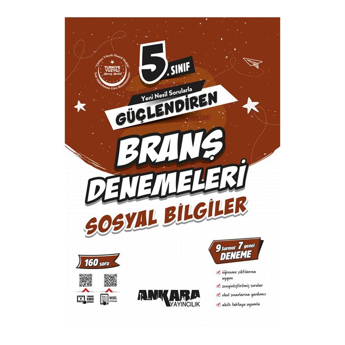 Ankara Yayıncılık 5. Sınıf Sosyal Bilgiler Güçlendiren Branş Denemeleri