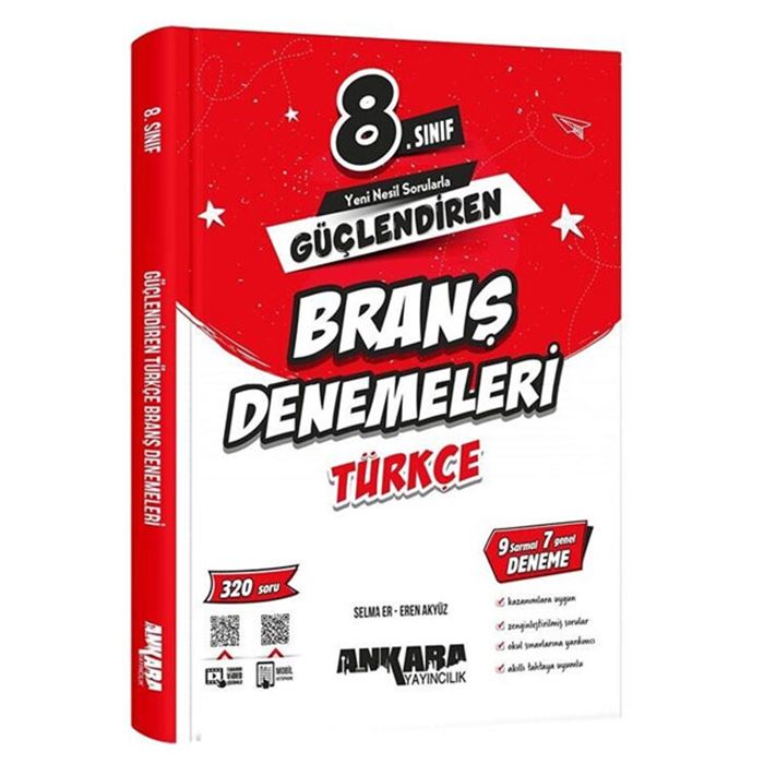 Ankara Yayıncılık 8. Sınıf Türkçe Güçlendiren Branş Denemeleri