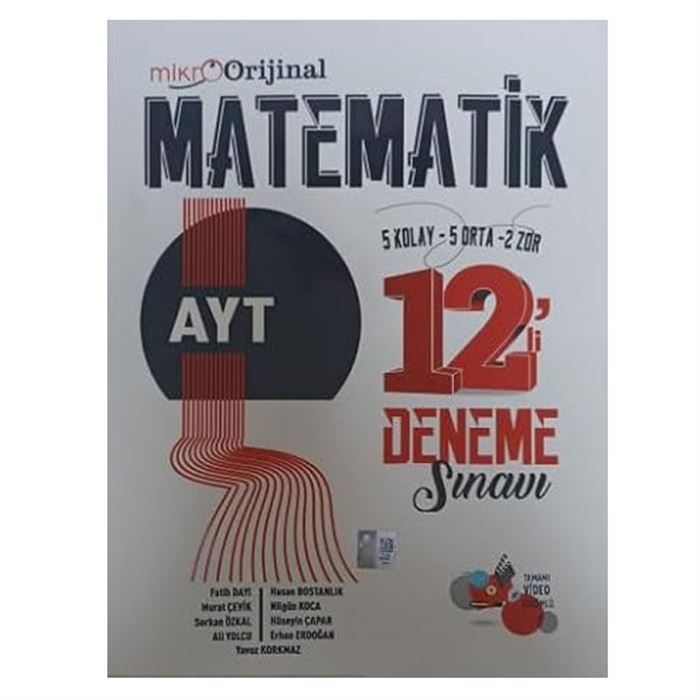 Orijinal Mikro AYT Matematik 12 li Deneme Sınavı