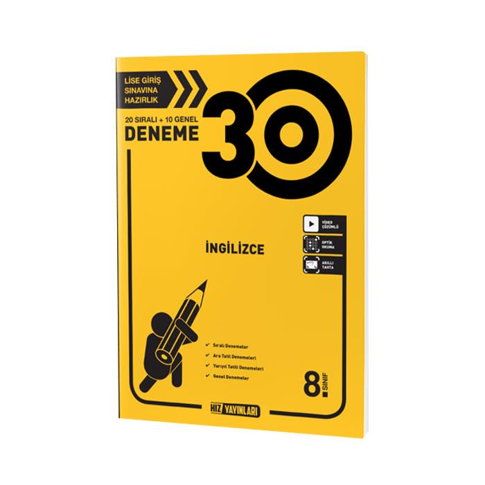 HIZ 8. SINIF İNGİLİZCE 30'LU DENEME